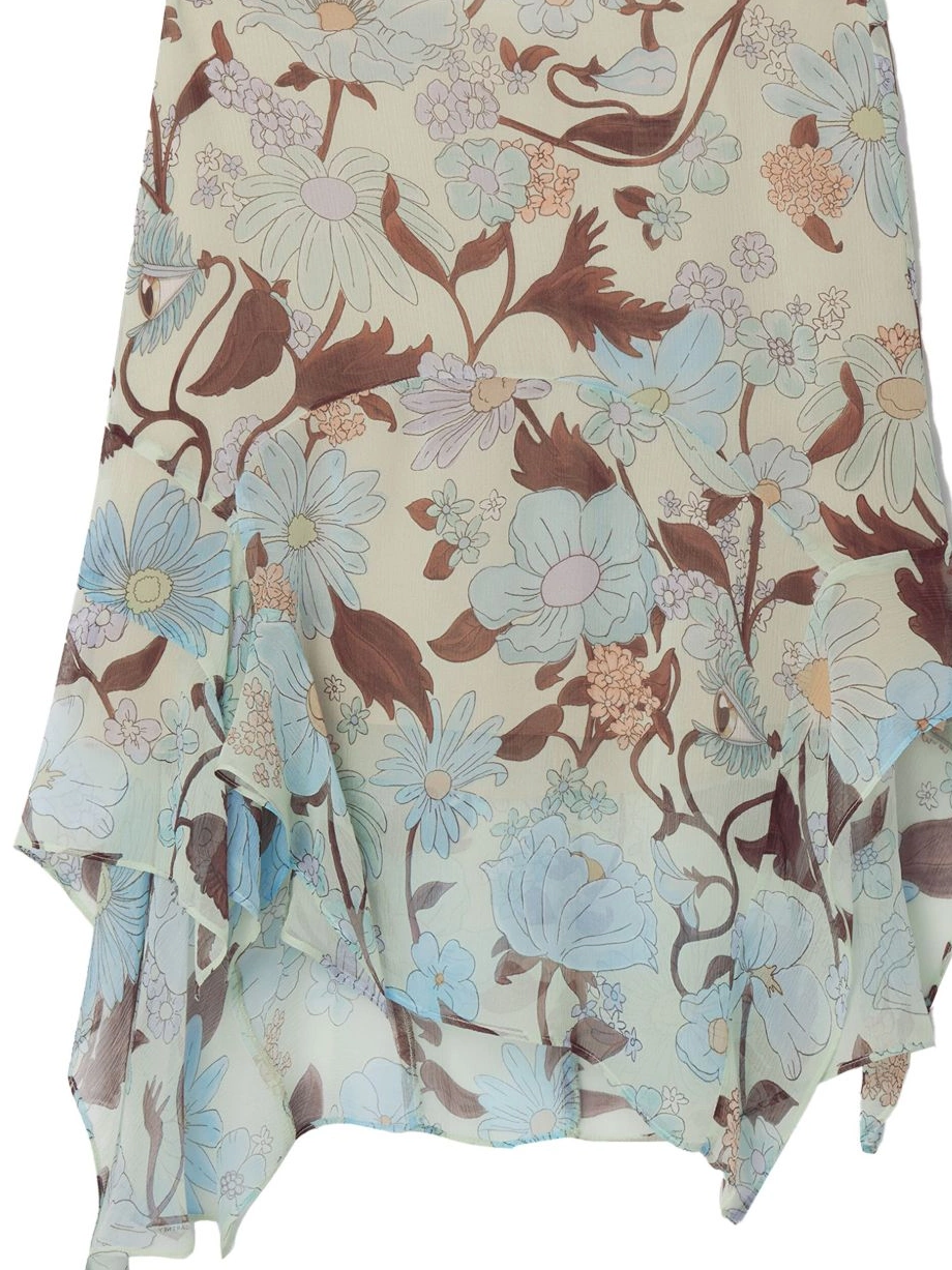Cheap chiffon Garden-print Lady skirt Women Stella silk McCartney 0715
